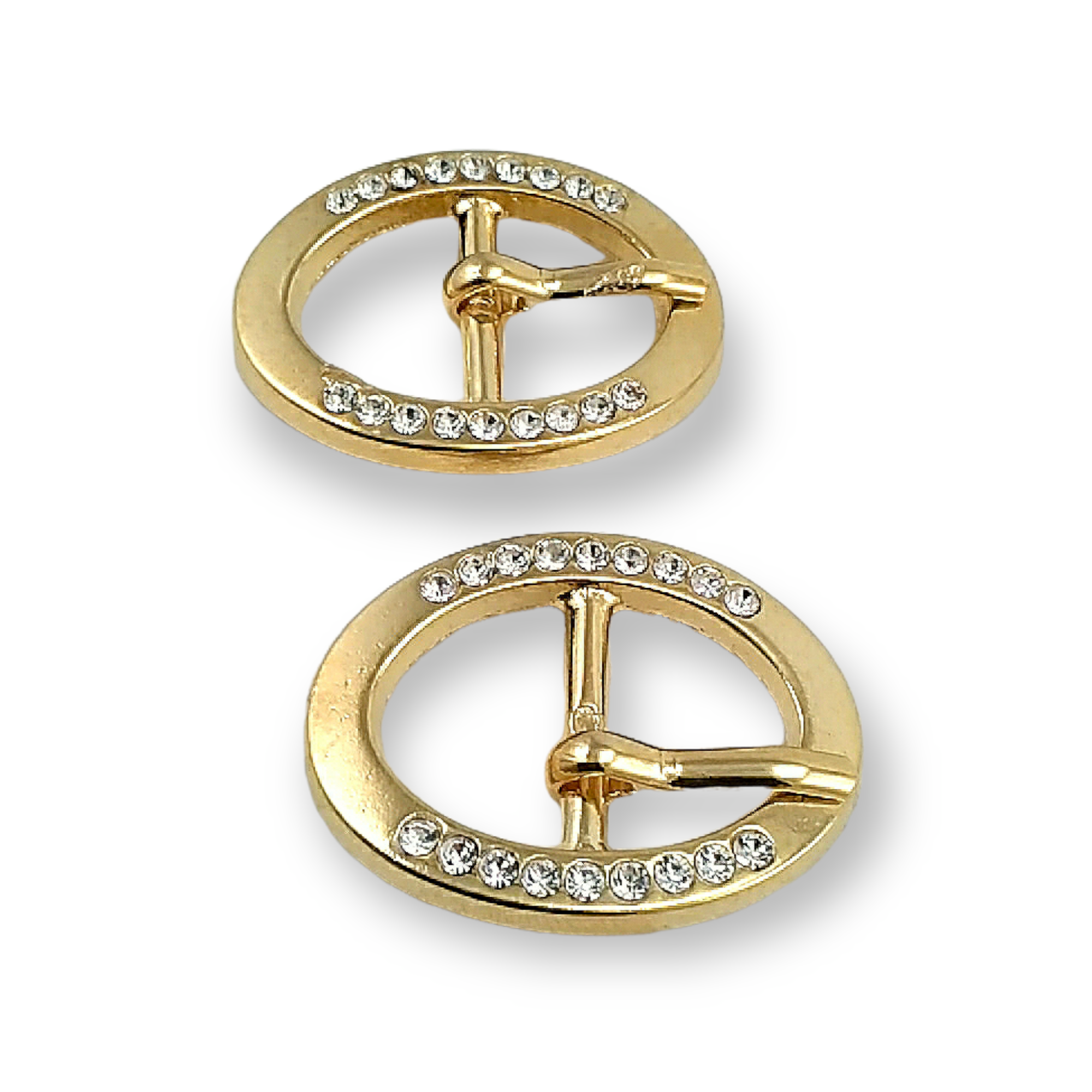 Belt Buckle 17 mm Rhinestones  Oval Belt Buckle E 06