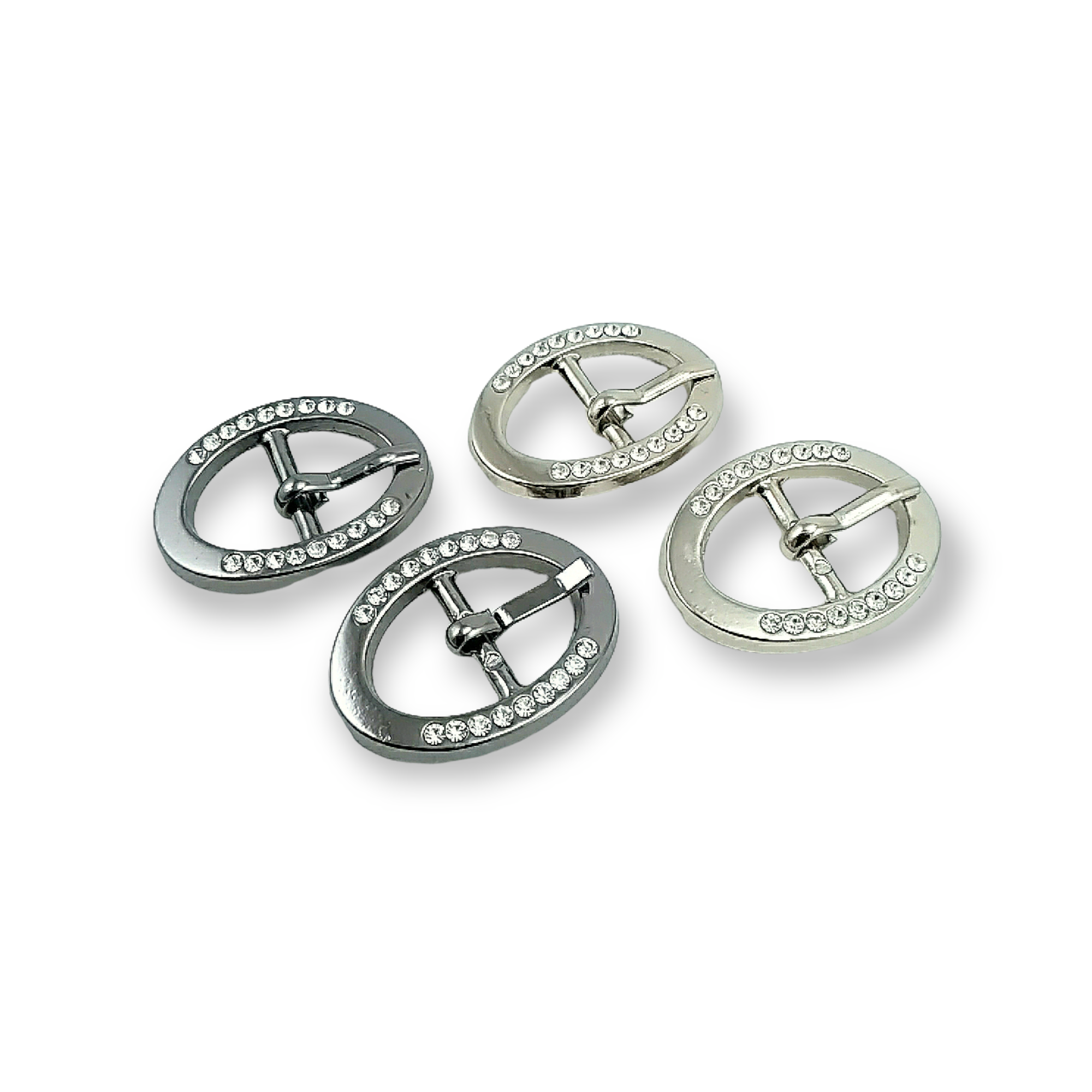 Belt Buckle 17 mm Rhinestones  Oval Belt Buckle E 06