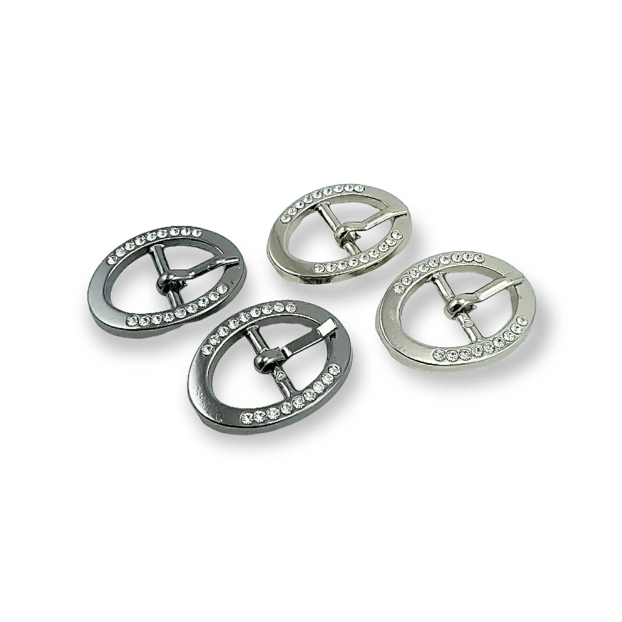 Belt Buckle 17 mm Rhinestones  Oval Belt Buckle E 06