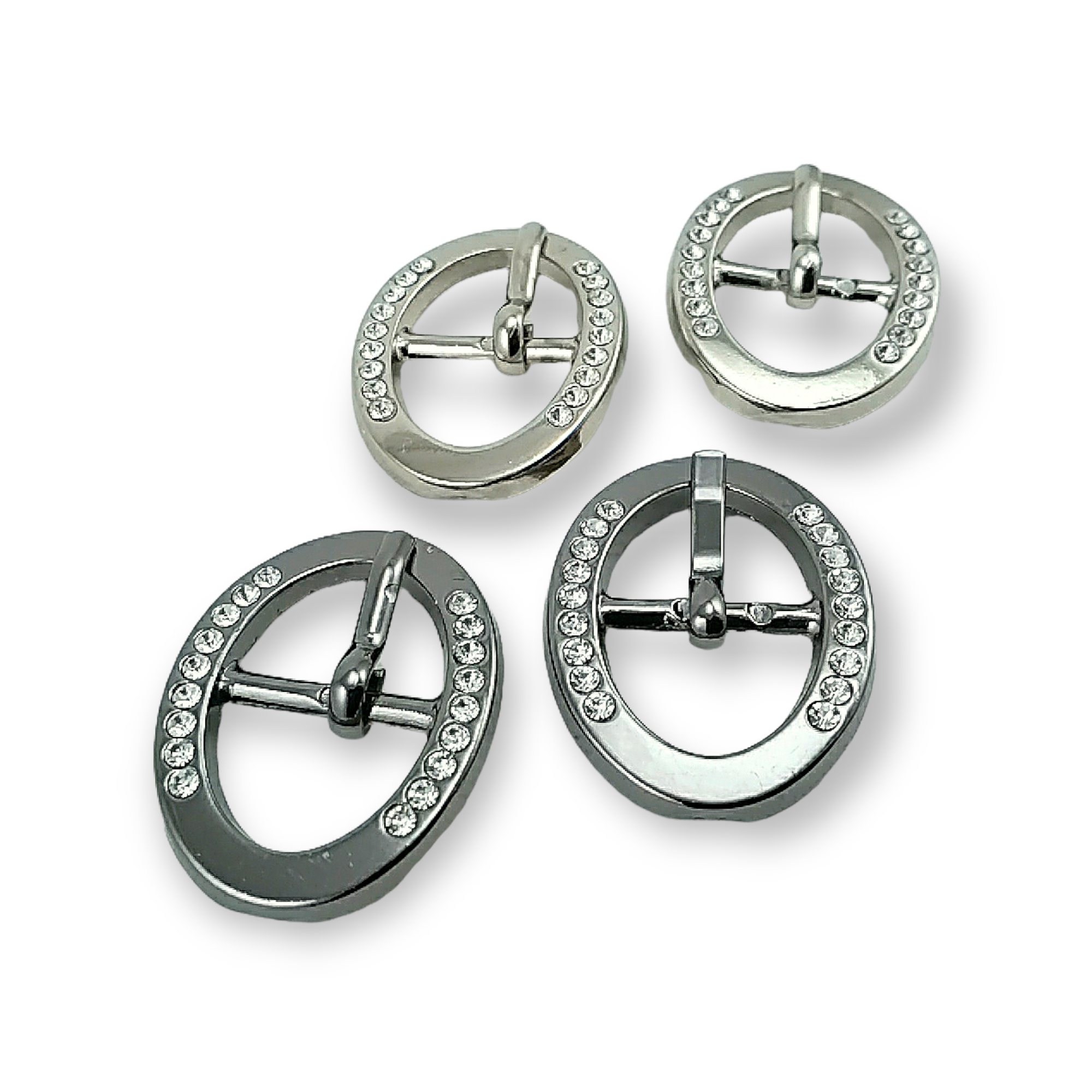 Belt Buckle 17 mm Rhinestones  Oval Belt Buckle E 06