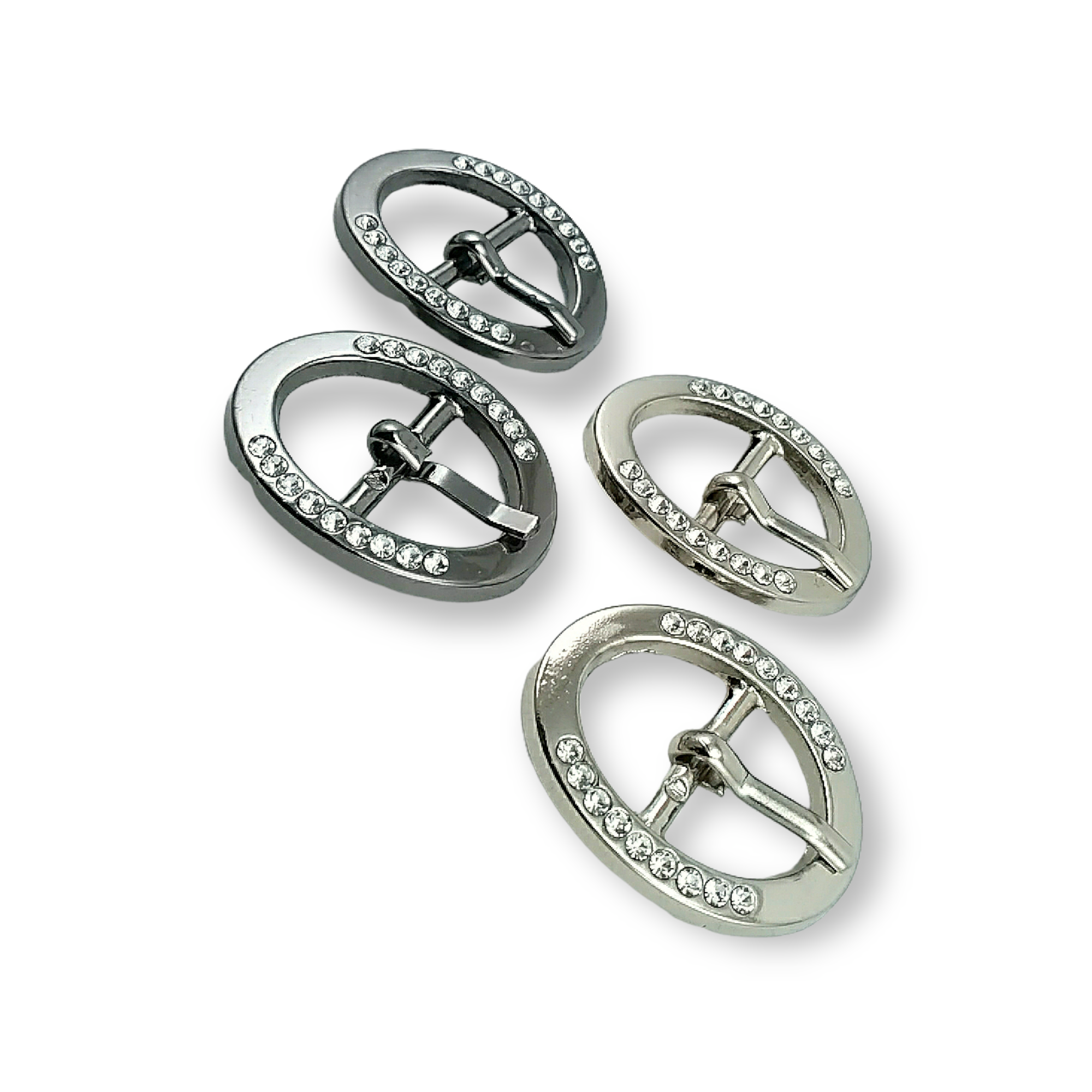 Belt Buckle 17 mm Rhinestones  Oval Belt Buckle E 06