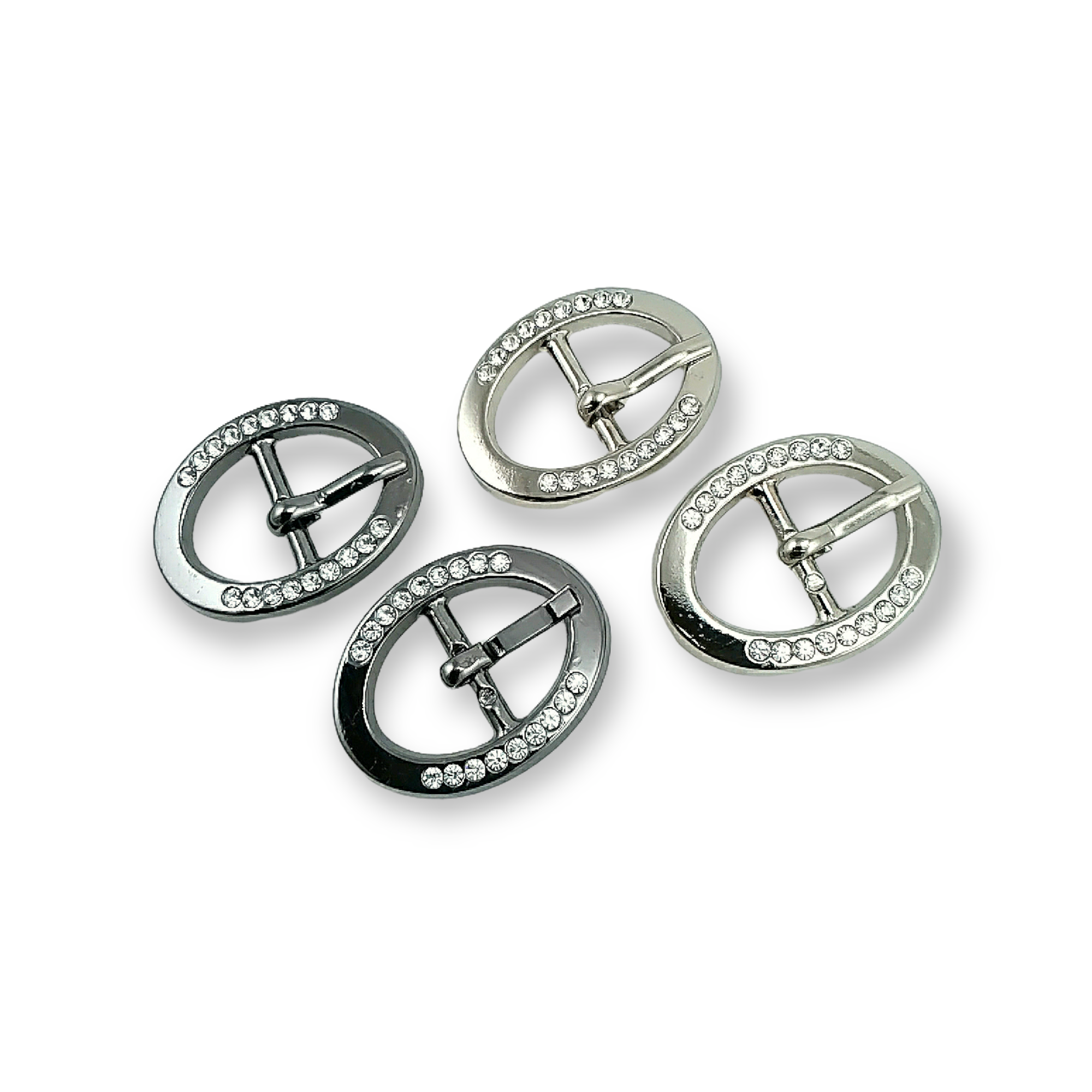 Belt Buckle 17 mm Rhinestones  Oval Belt Buckle E 06