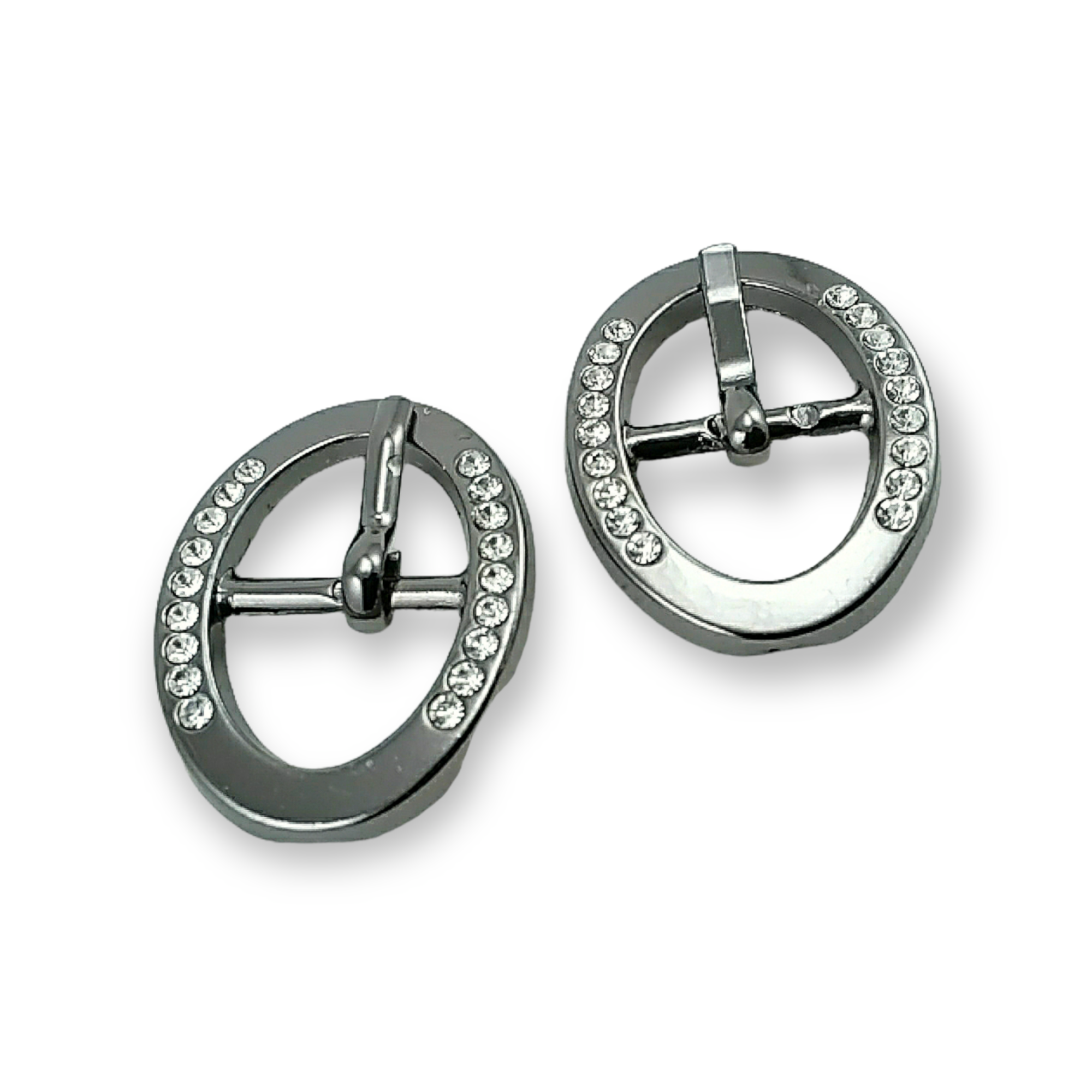 Belt Buckle 17 mm Rhinestones  Oval Belt Buckle E 06