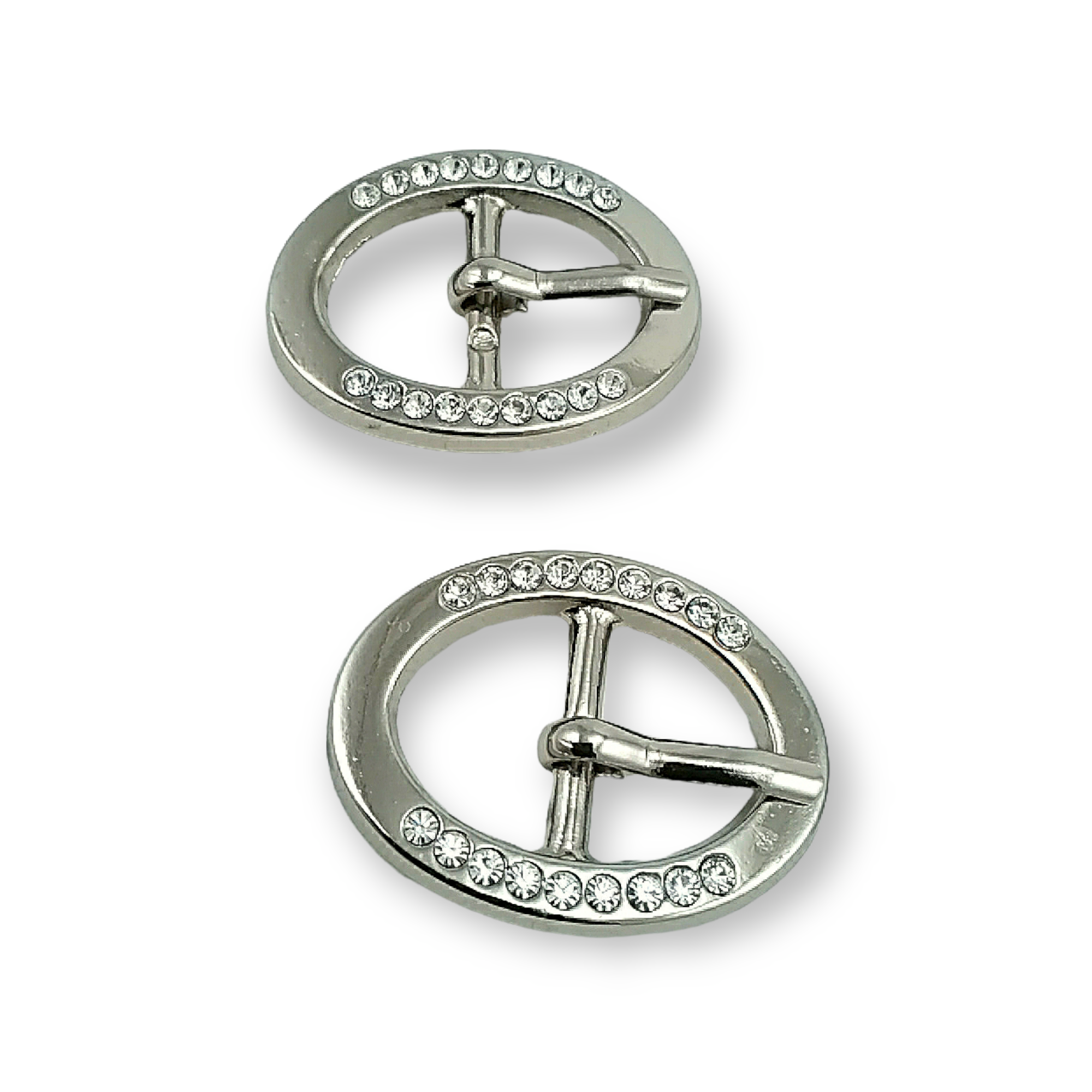Belt Buckle 17 mm Rhinestones  Oval Belt Buckle E 06