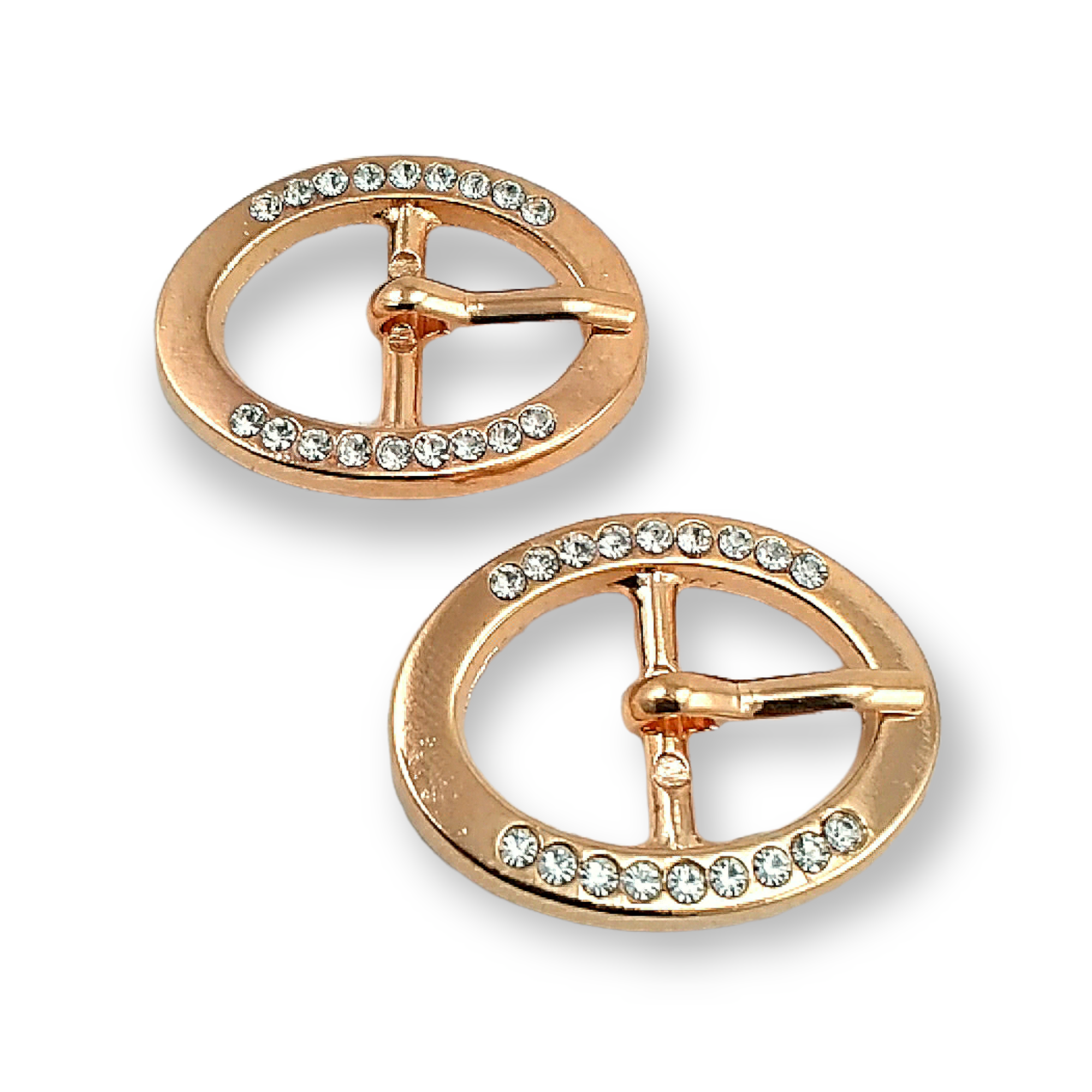 Belt Buckle 17 mm Rhinestones  Oval Belt Buckle E 06