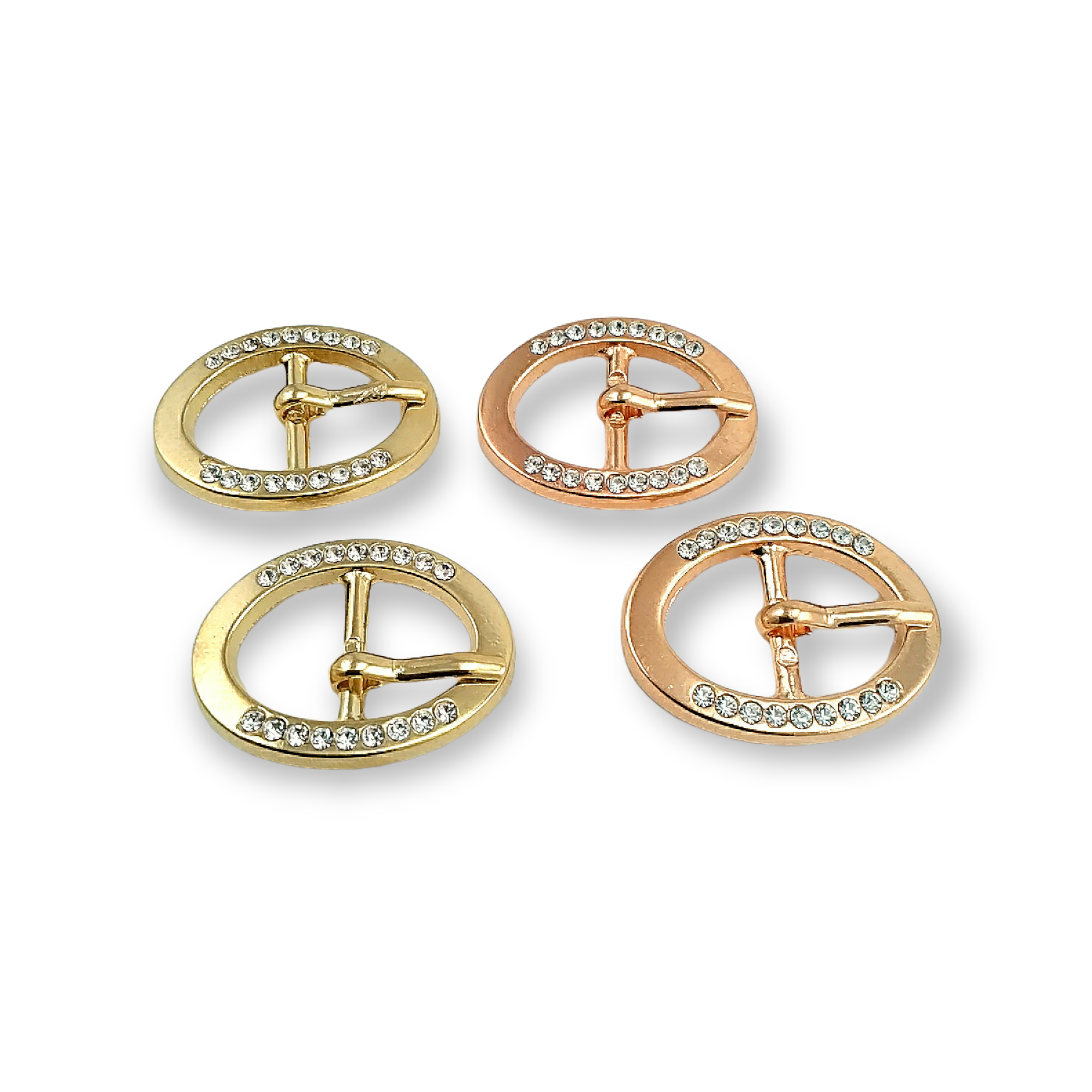 Belt Buckle 17 mm Rhinestones  Oval Belt Buckle E 06