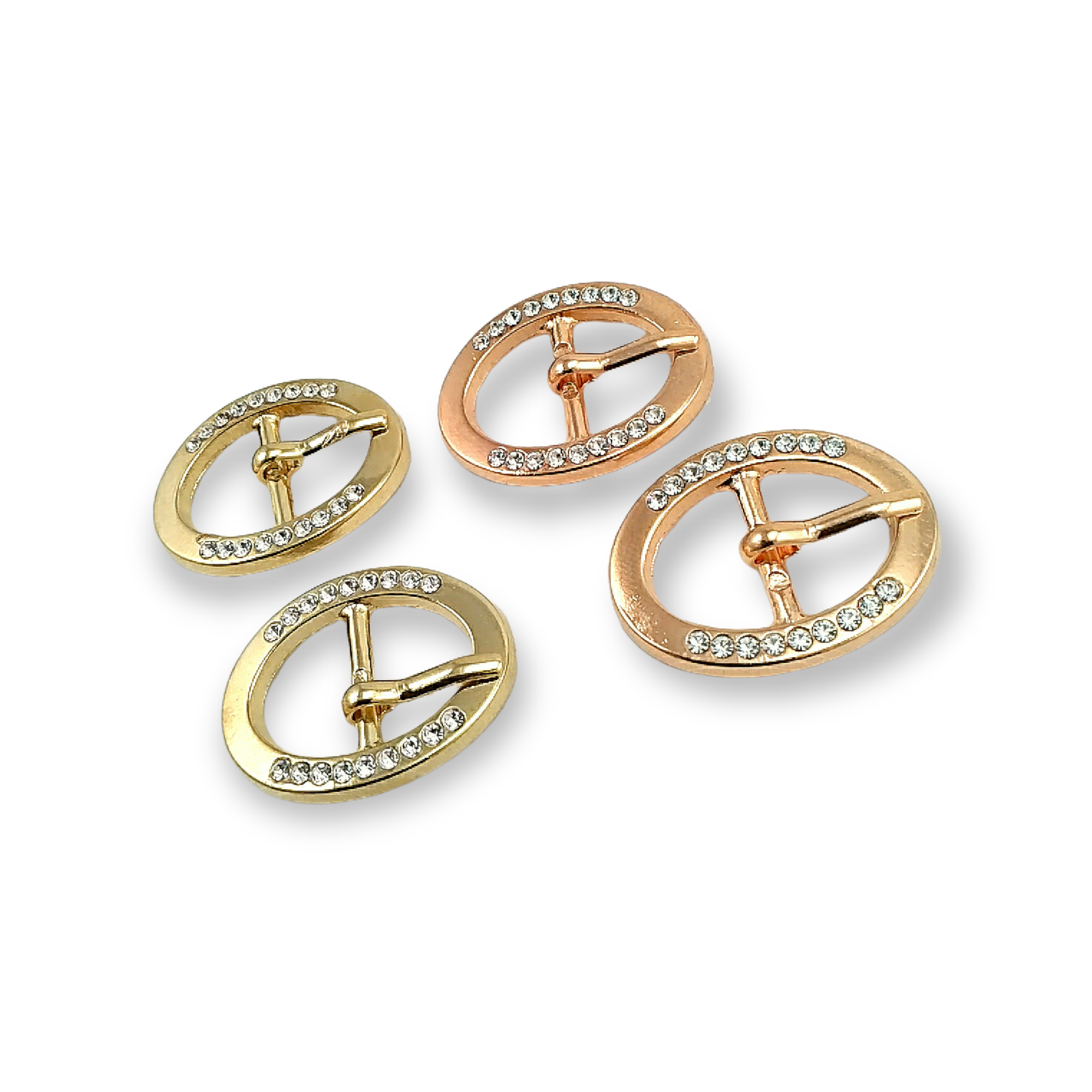 Belt Buckle 17 mm Rhinestones  Oval Belt Buckle E 06