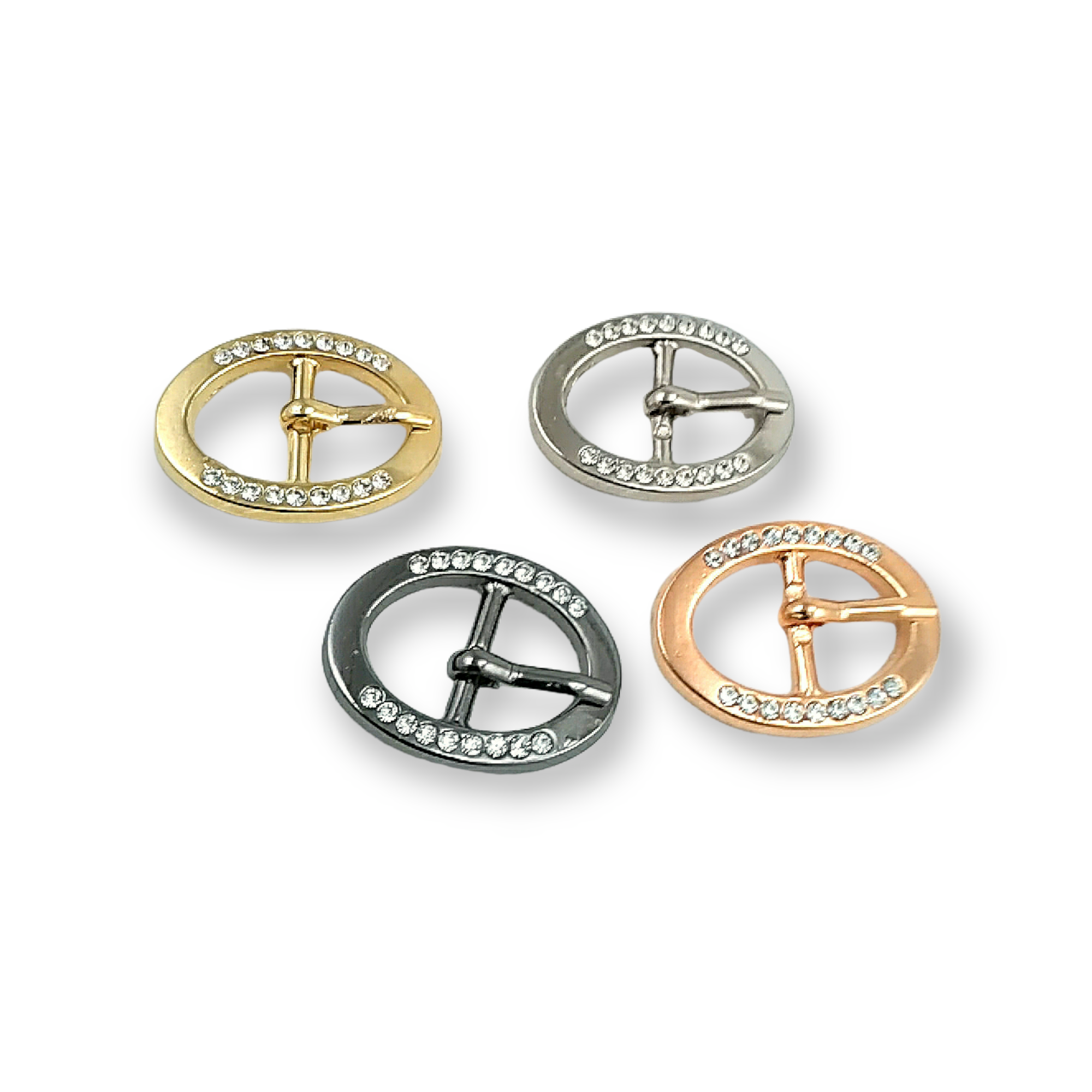 Belt Buckle 17 mm Rhinestones  Oval Belt Buckle E 06