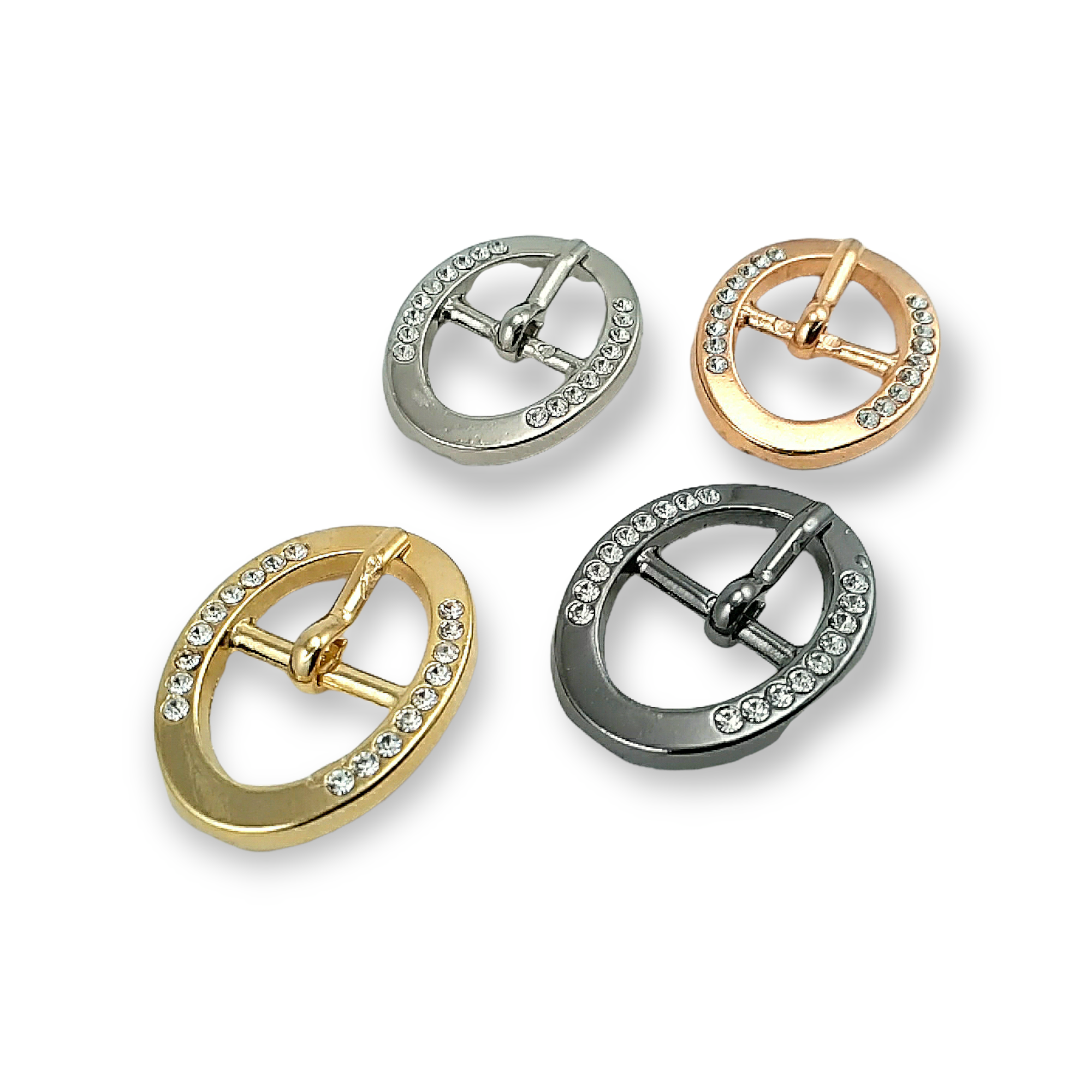 Belt Buckle 17 mm Rhinestones  Oval Belt Buckle E 06