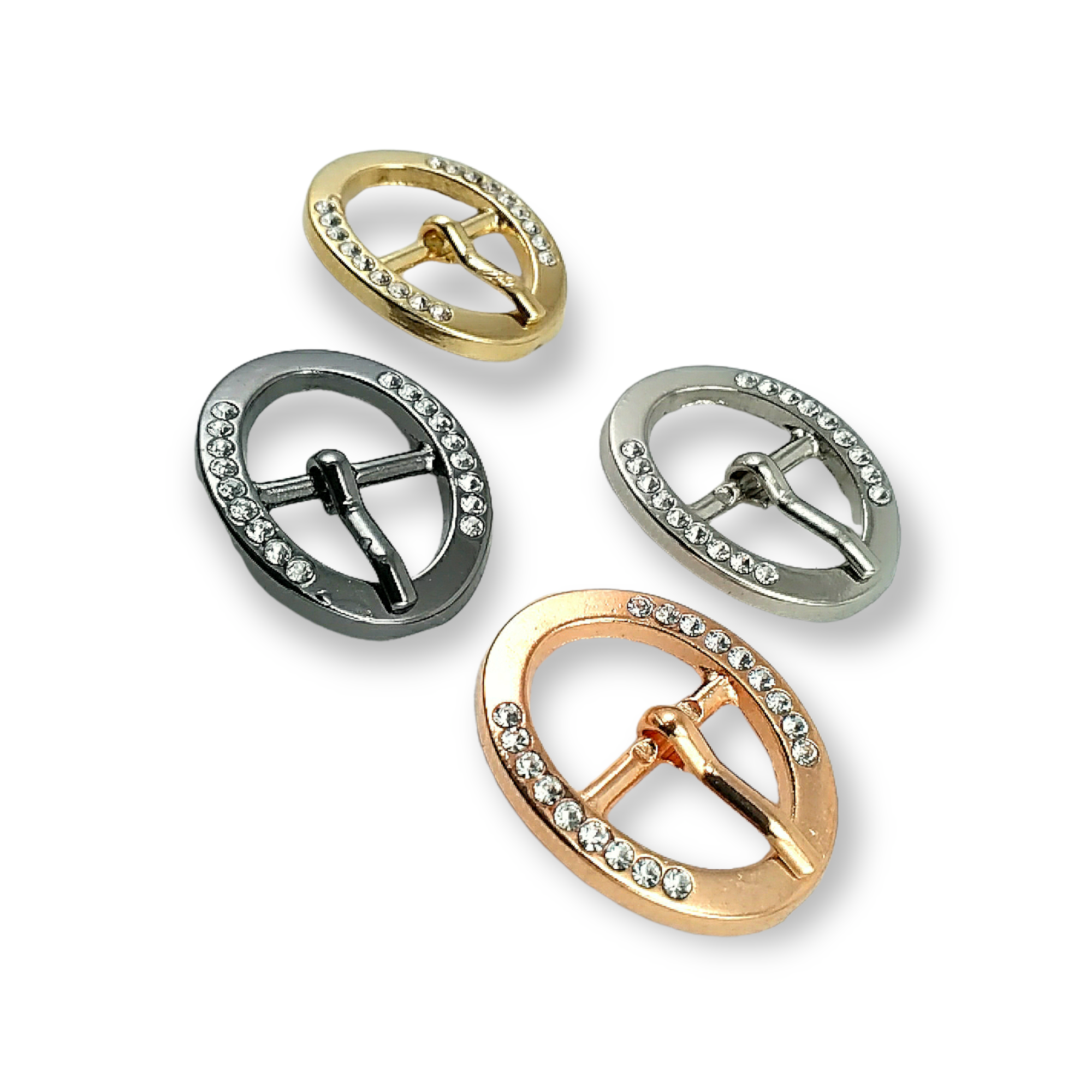 Belt Buckle 17 mm Rhinestones  Oval Belt Buckle E 06