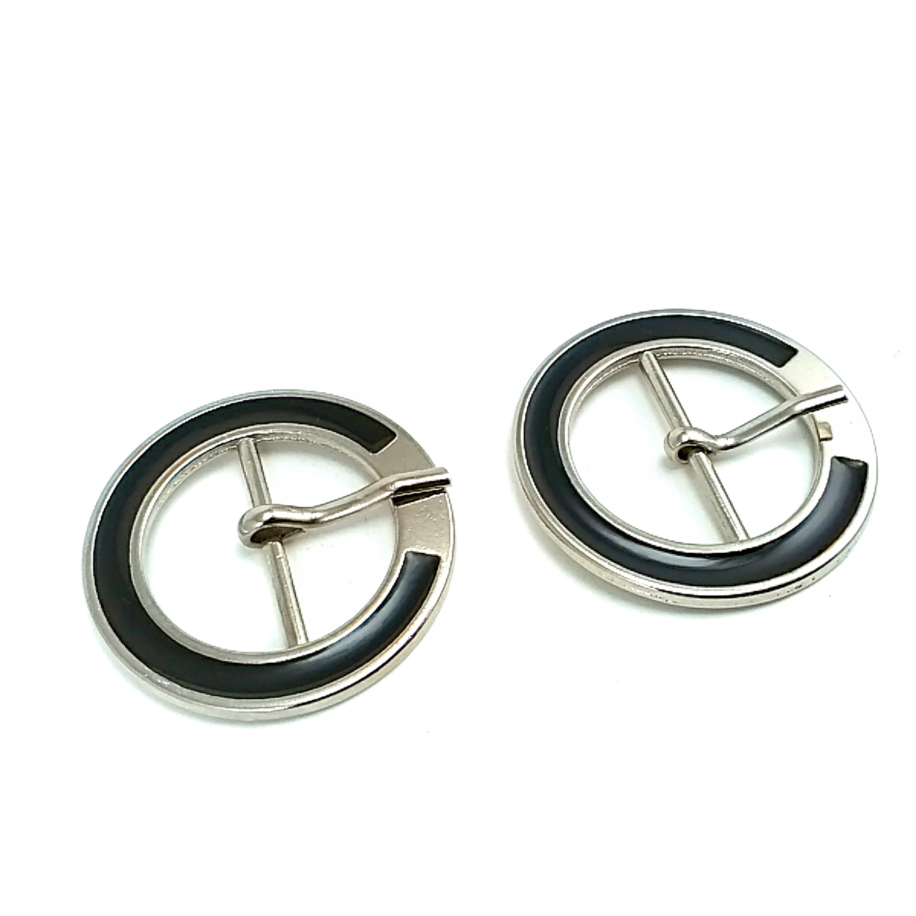 Center Bar Ring Clasp Metal Enamel Buckle 28 mm E 725 MN