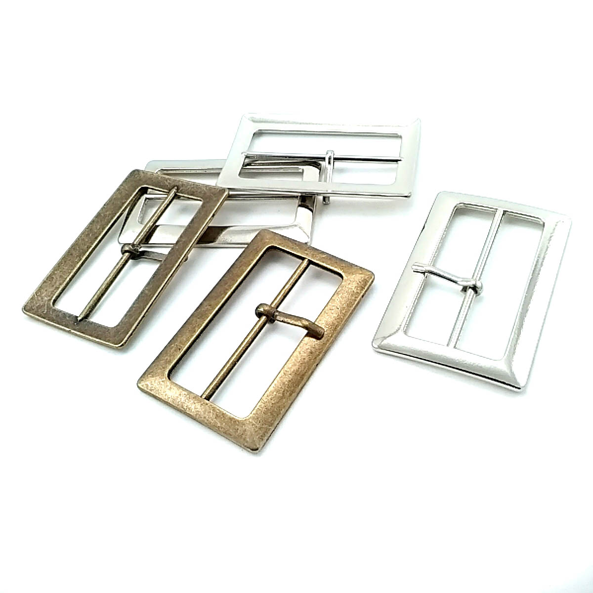 Rectangular Center Bar Buckle 5 cm Zamak Metal E 970