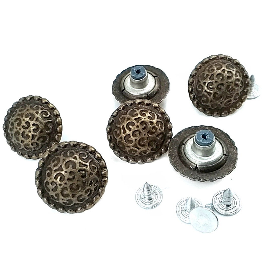 Bombeli Desenli Top Şekil Kot Düğmesi 22 mm 35 boy 22 mm