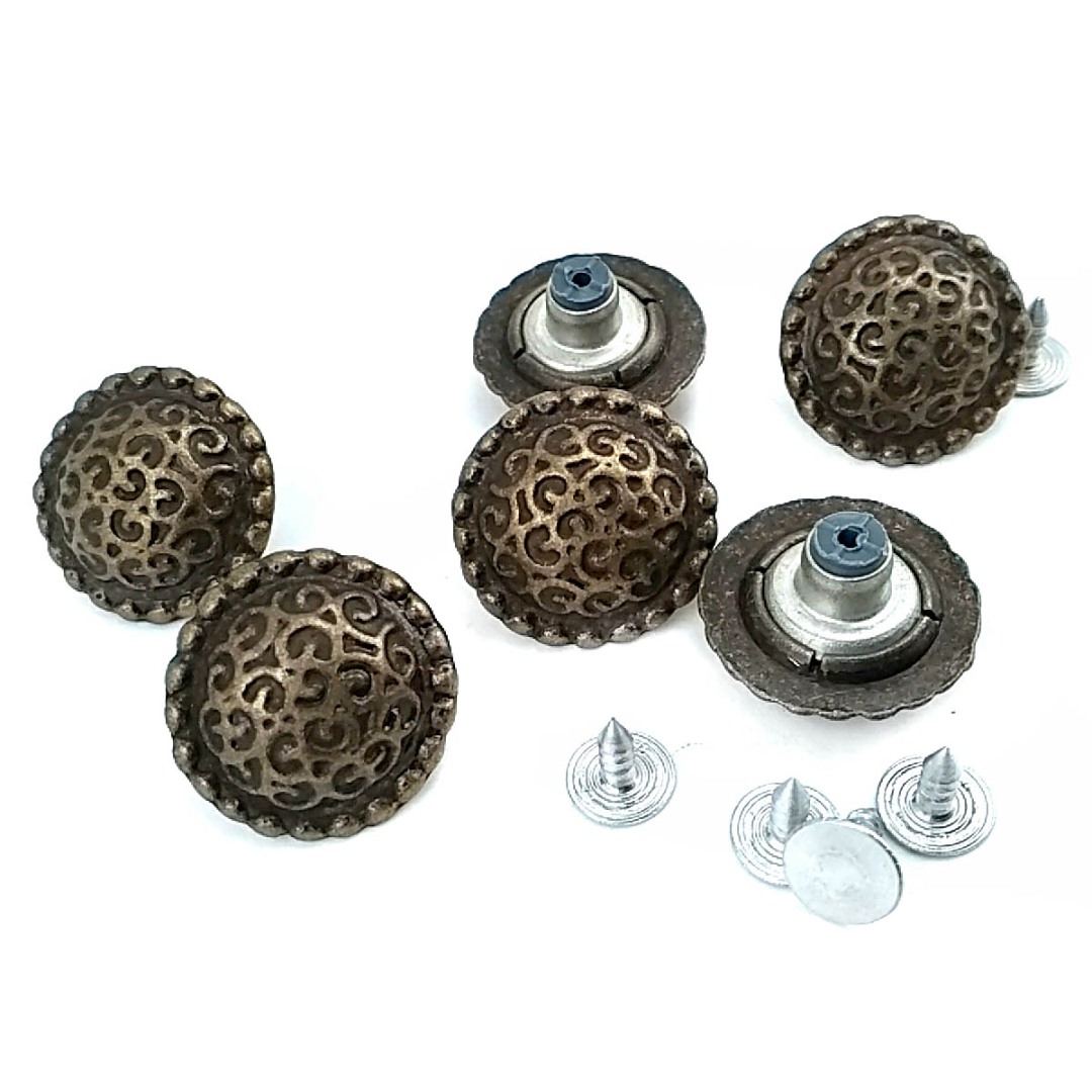 Bombeli Desenli Top Şekil Kot Düğmesi 22 mm 35 boy 22 mm