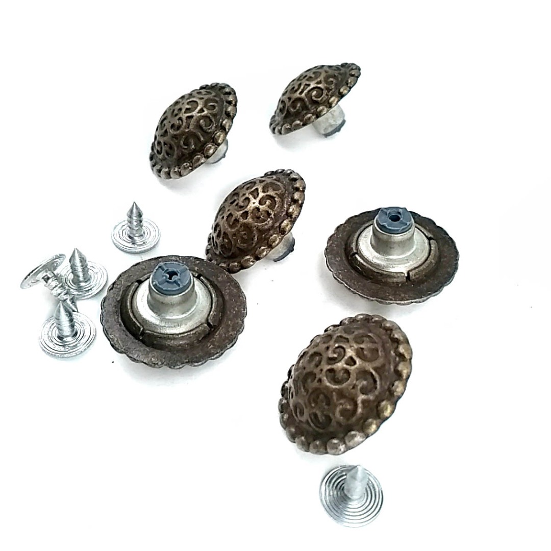 Bombeli Desenli Top Şekil Kot Düğmesi 22 mm 35 boy 22 mm