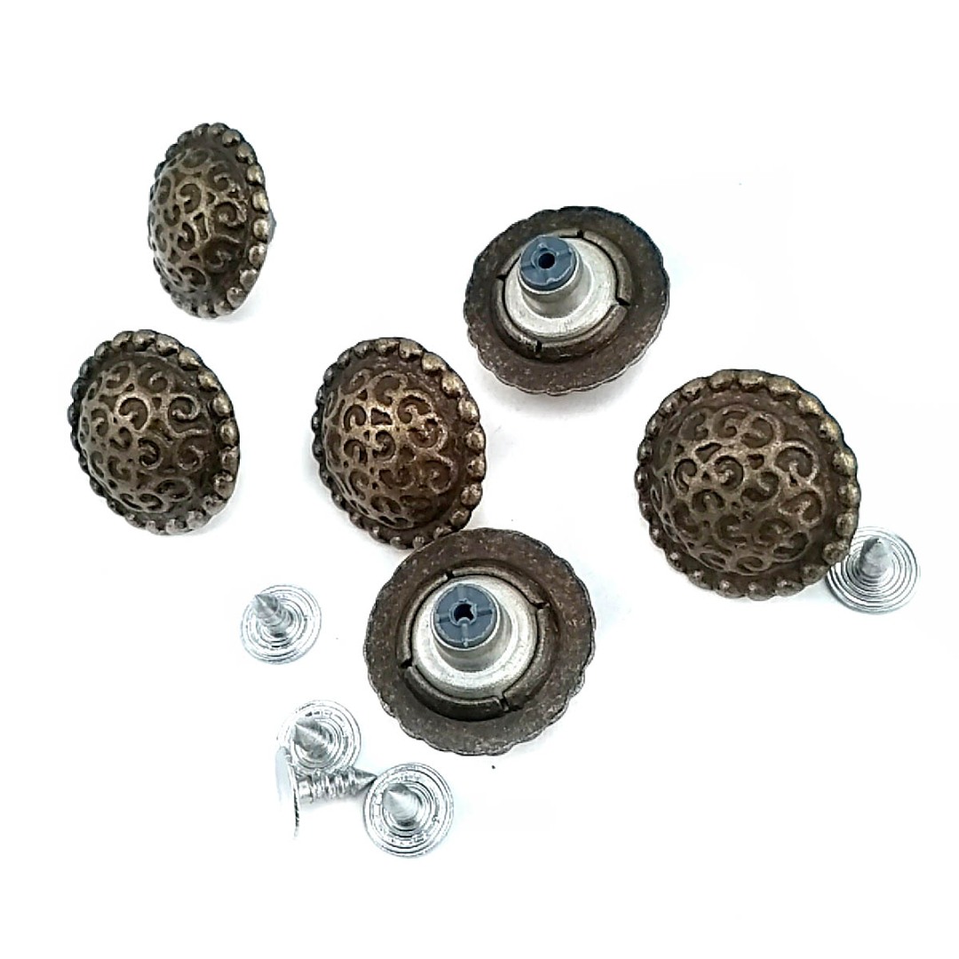 Bombeli Desenli Top Şekil Kot Düğmesi 22 mm 35 boy 22 mm